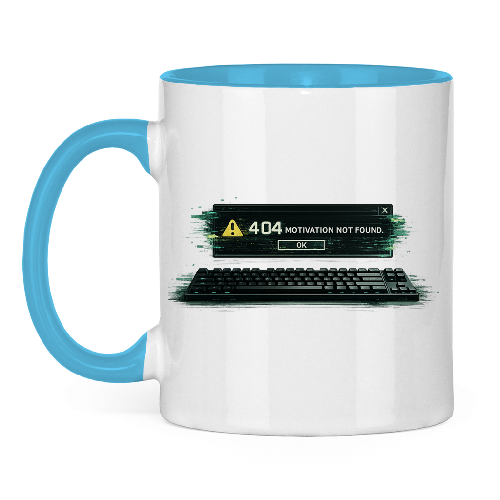 404 Motivation Not Found Tasse | Lustiger Büro Spruch
