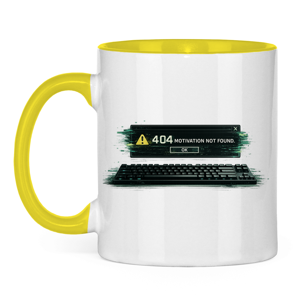 404 Motivation Not Found Tasse | Lustiger Büro Spruch