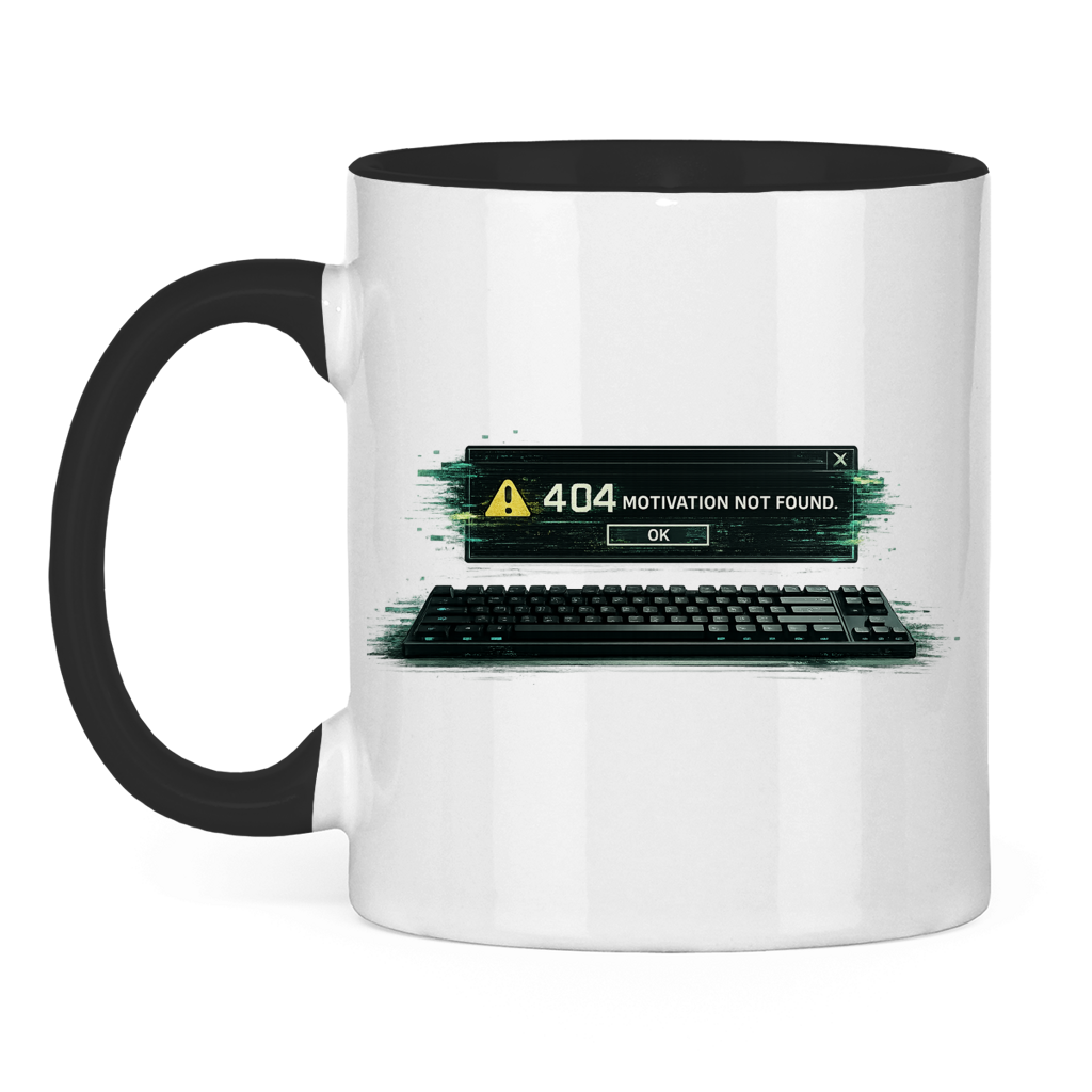 404 Motivation Not Found Tasse | Lustiger Büro Spruch