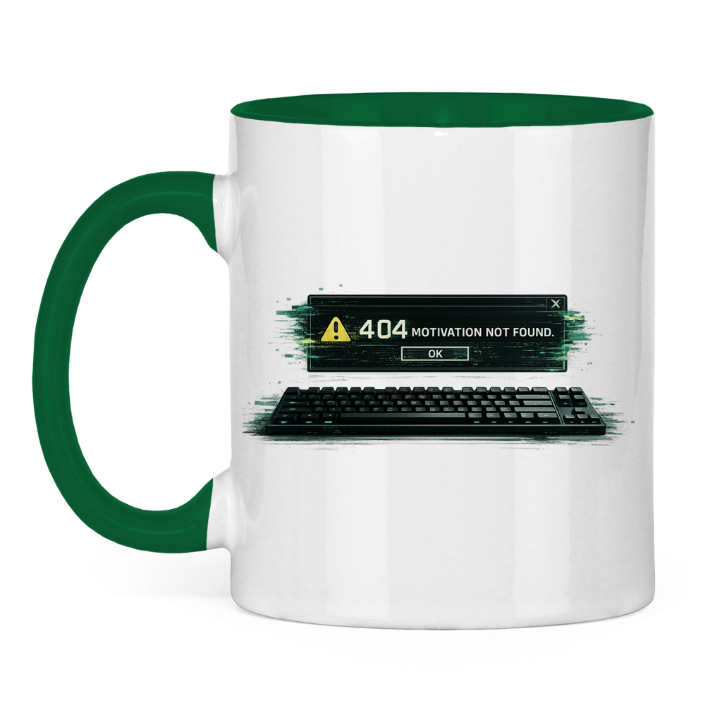404 Motivation Not Found Tasse | Lustiger Büro Spruch
