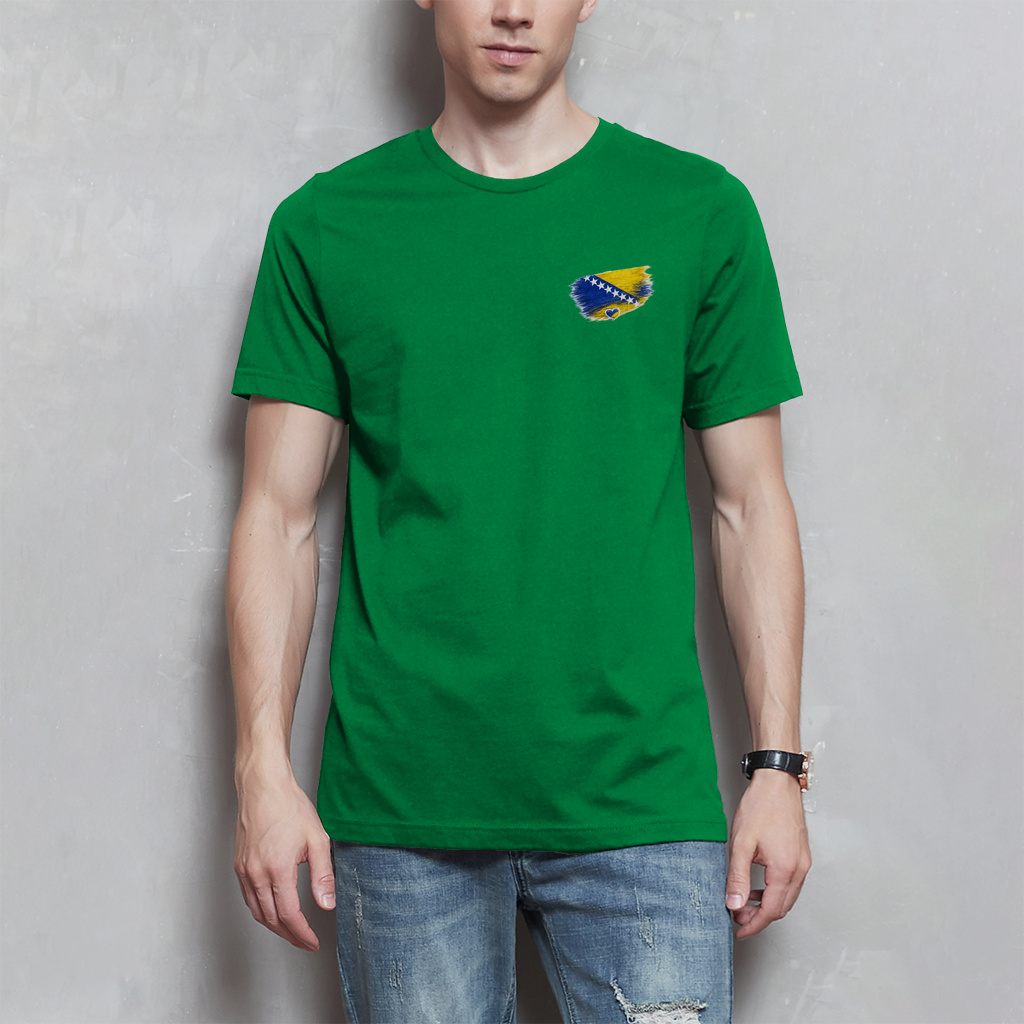 Basic Herren T-Shirt Bosnien Flagge Herz