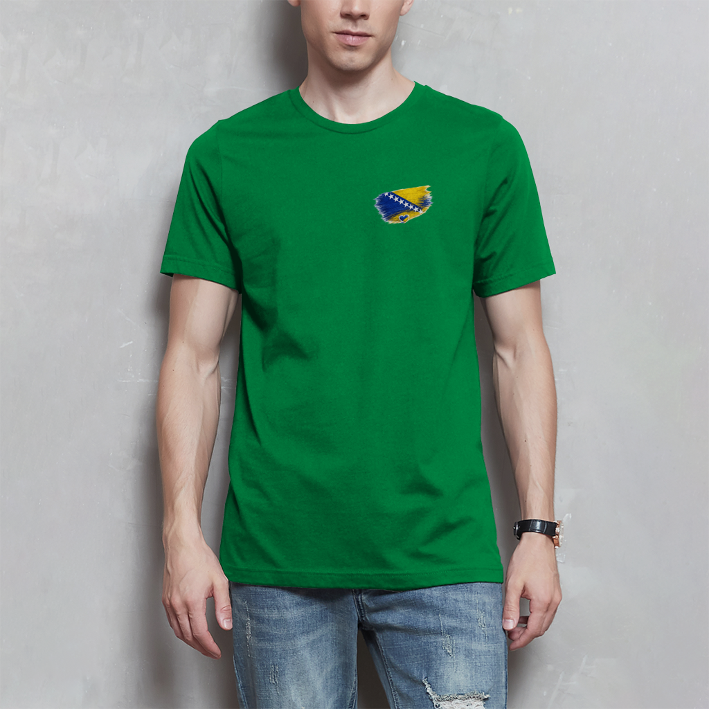 Basic Herren T-Shirt Bosnien Flagge Herz