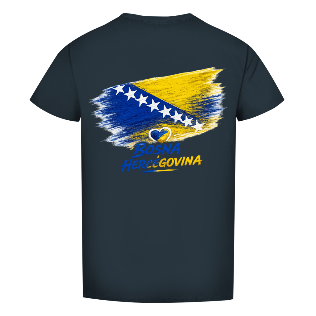 Herren Premium Bio T-Shirt Bosnien Flagge Herz