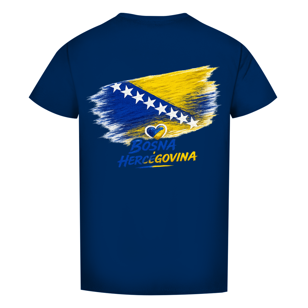 Herren Premium Bio T-Shirt Bosnien Flagge Herz