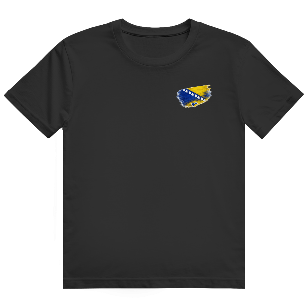 Herren Heavy Cotton T-Shirt Bosnien Flagge Herz