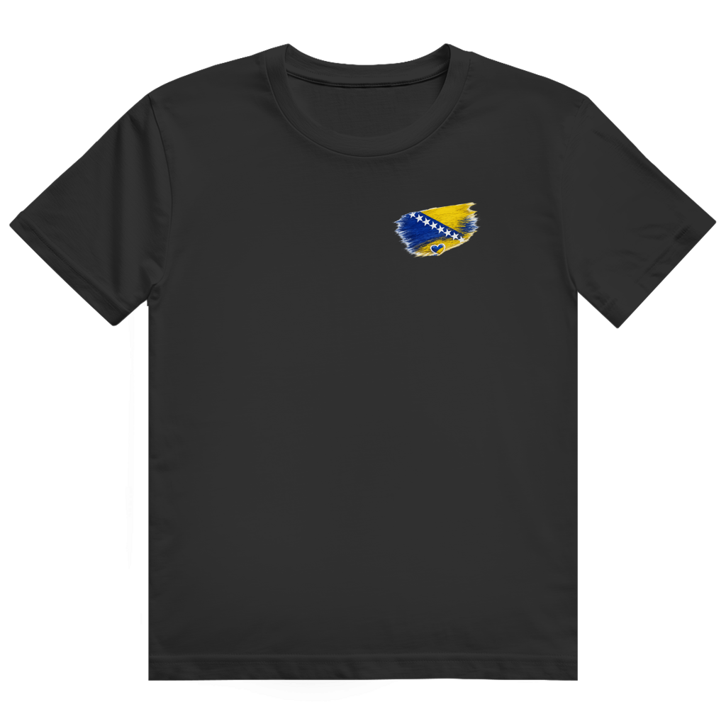 Herren Heavy Cotton T-Shirt Bosnien Flagge Herz