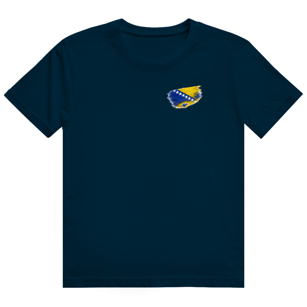 Herren Heavy Cotton T-Shirt Bosnien Flagge Herz