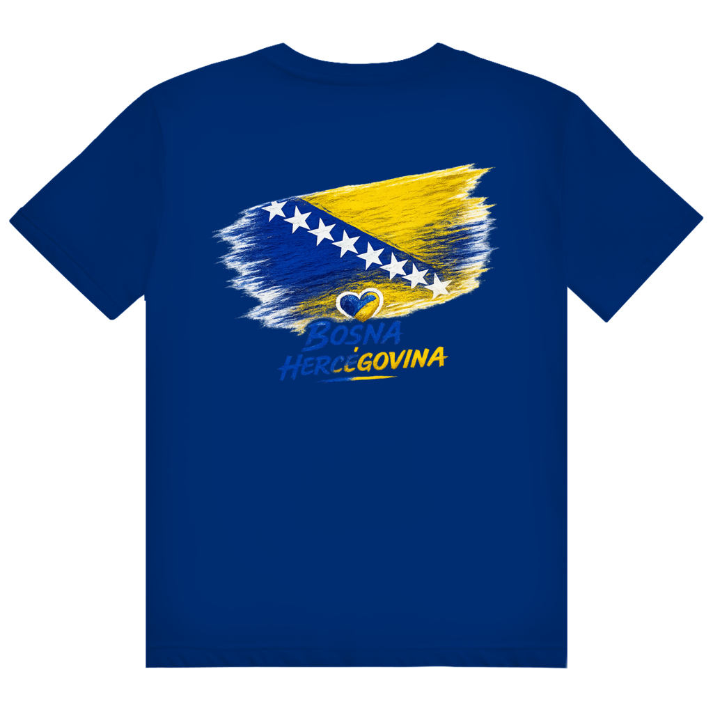 Herren Heavy Cotton T-Shirt Bosnien Flagge Herz