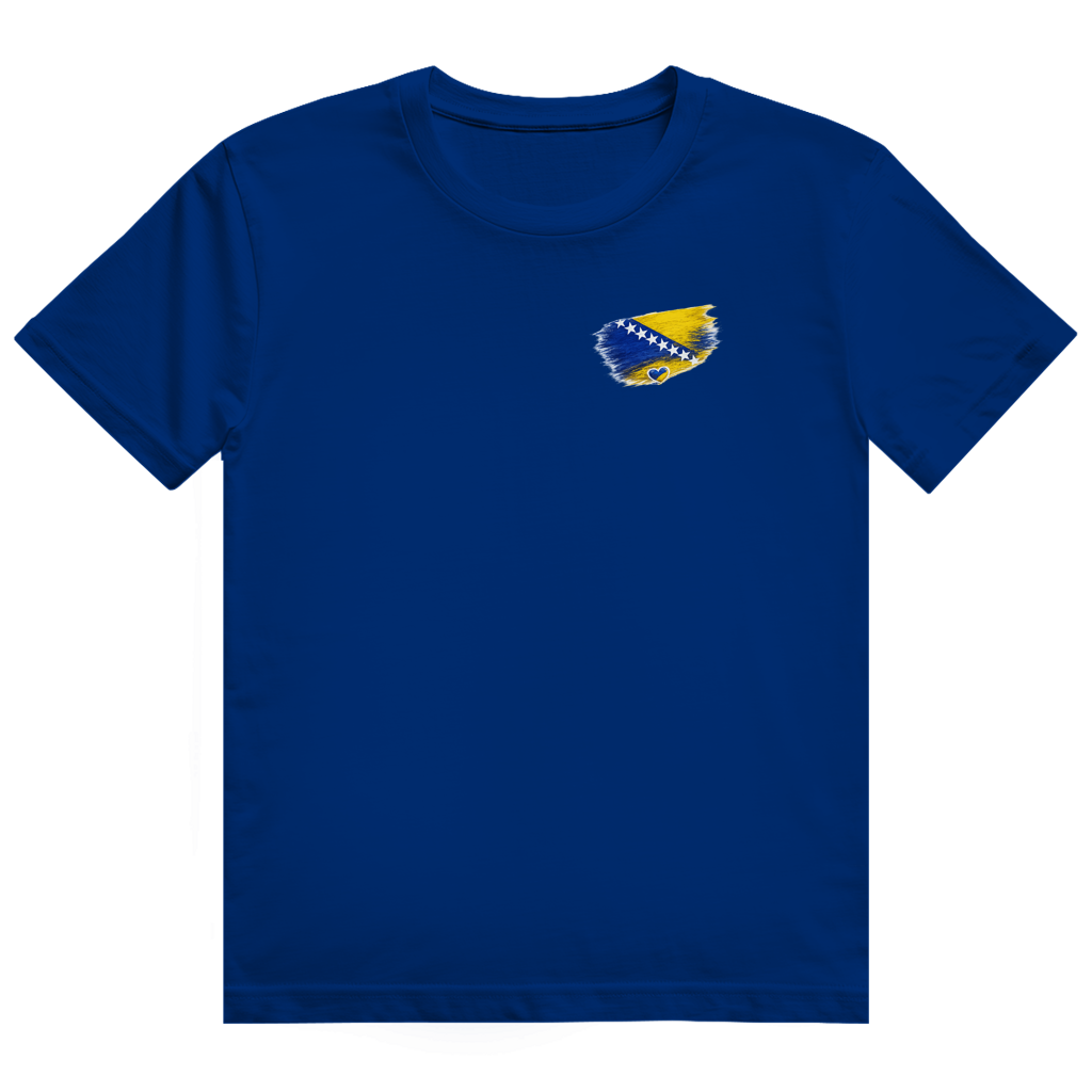 Herren Heavy Cotton T-Shirt Bosnien Flagge Herz
