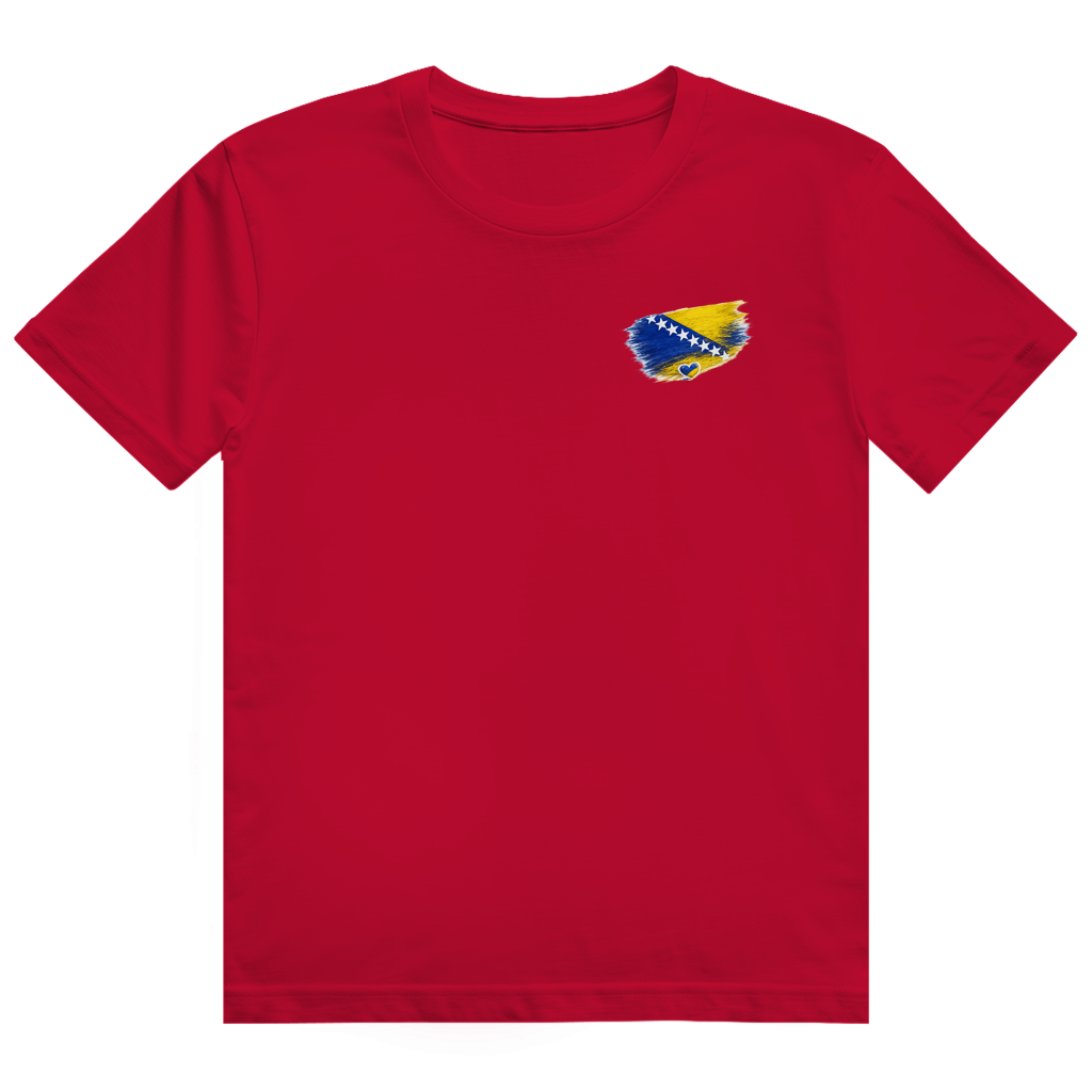 Herren Heavy Cotton T-Shirt Bosnien Flagge Herz