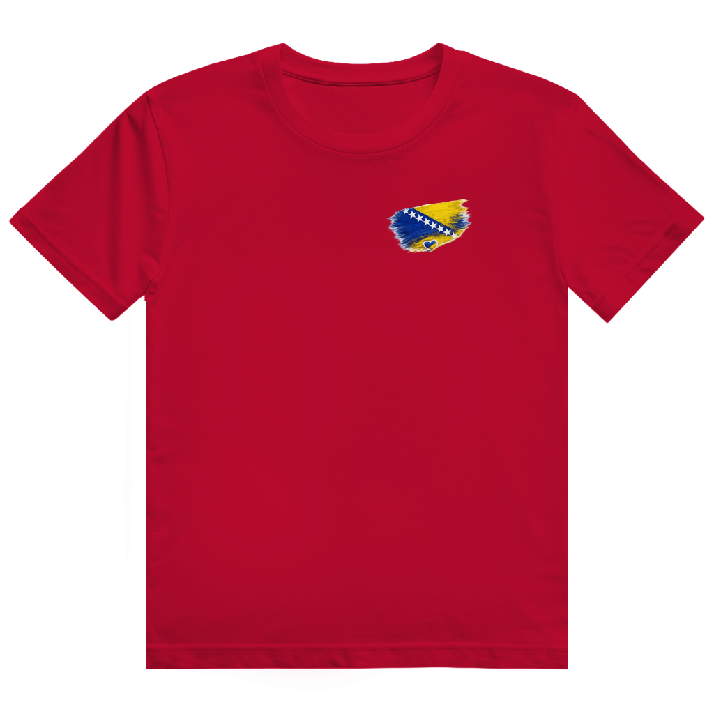 Herren Heavy Cotton T-Shirt Bosnien Flagge Herz