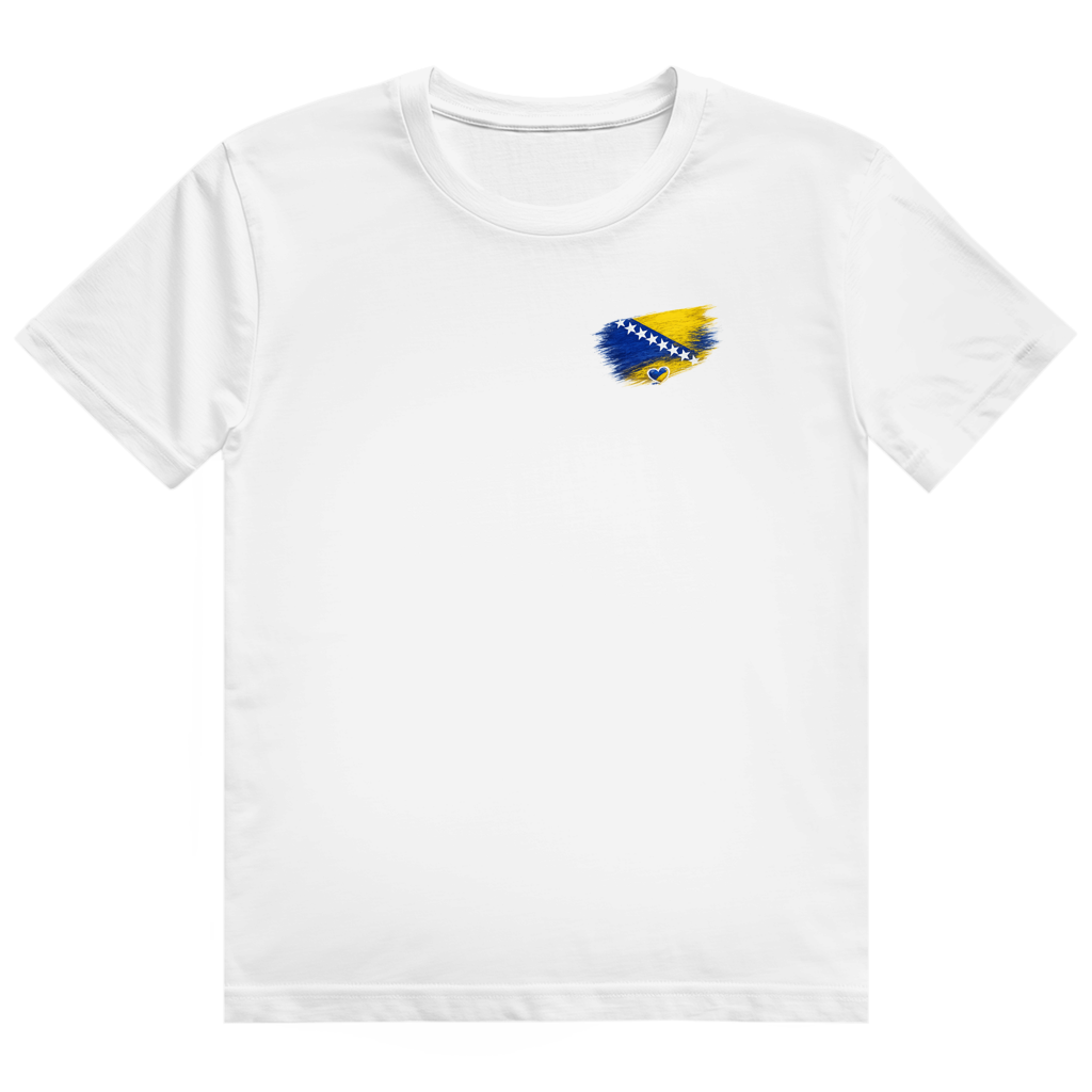 Herren Heavy Cotton T-Shirt Bosnien Flagge Herz