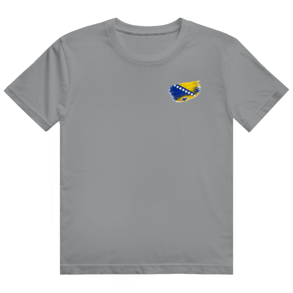 Herren Heavy Cotton T-Shirt Bosnien Flagge Herz