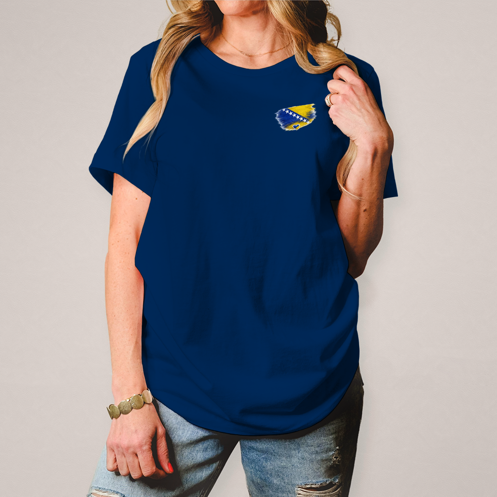 Damen T-Shirt  Bosnien Flagge Herz