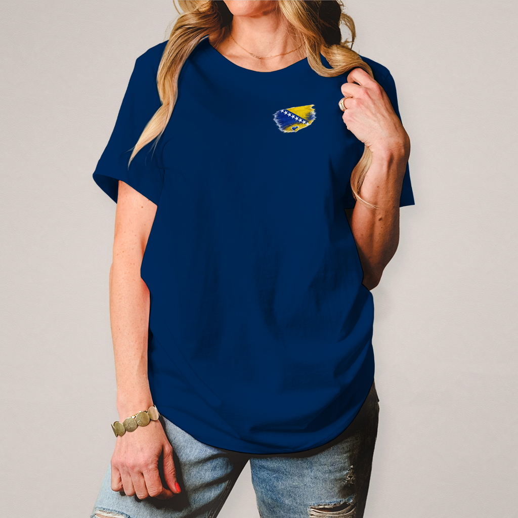 Damen T-Shirt  Bosnien Flagge Herz