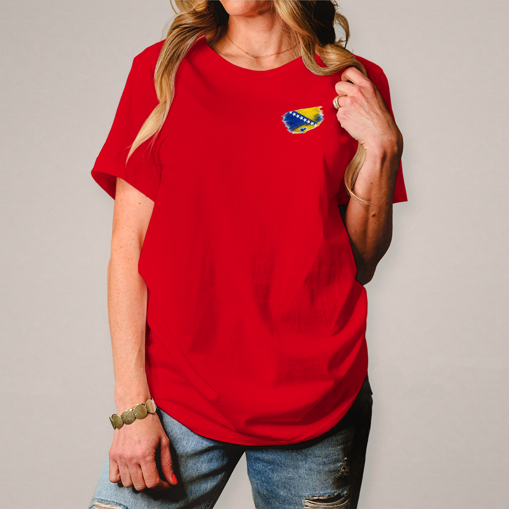 Damen T-Shirt  Bosnien Flagge Herz