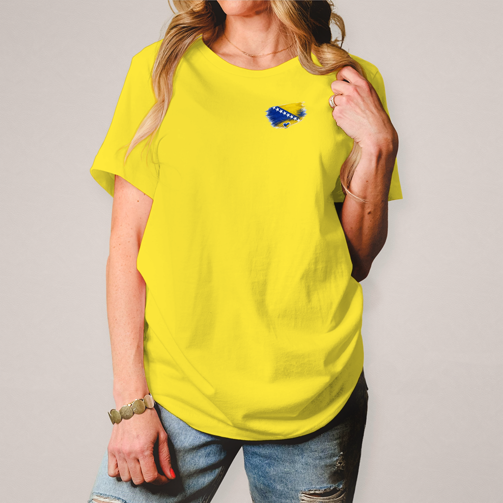 Damen T-Shirt  Bosnien Flagge Herz