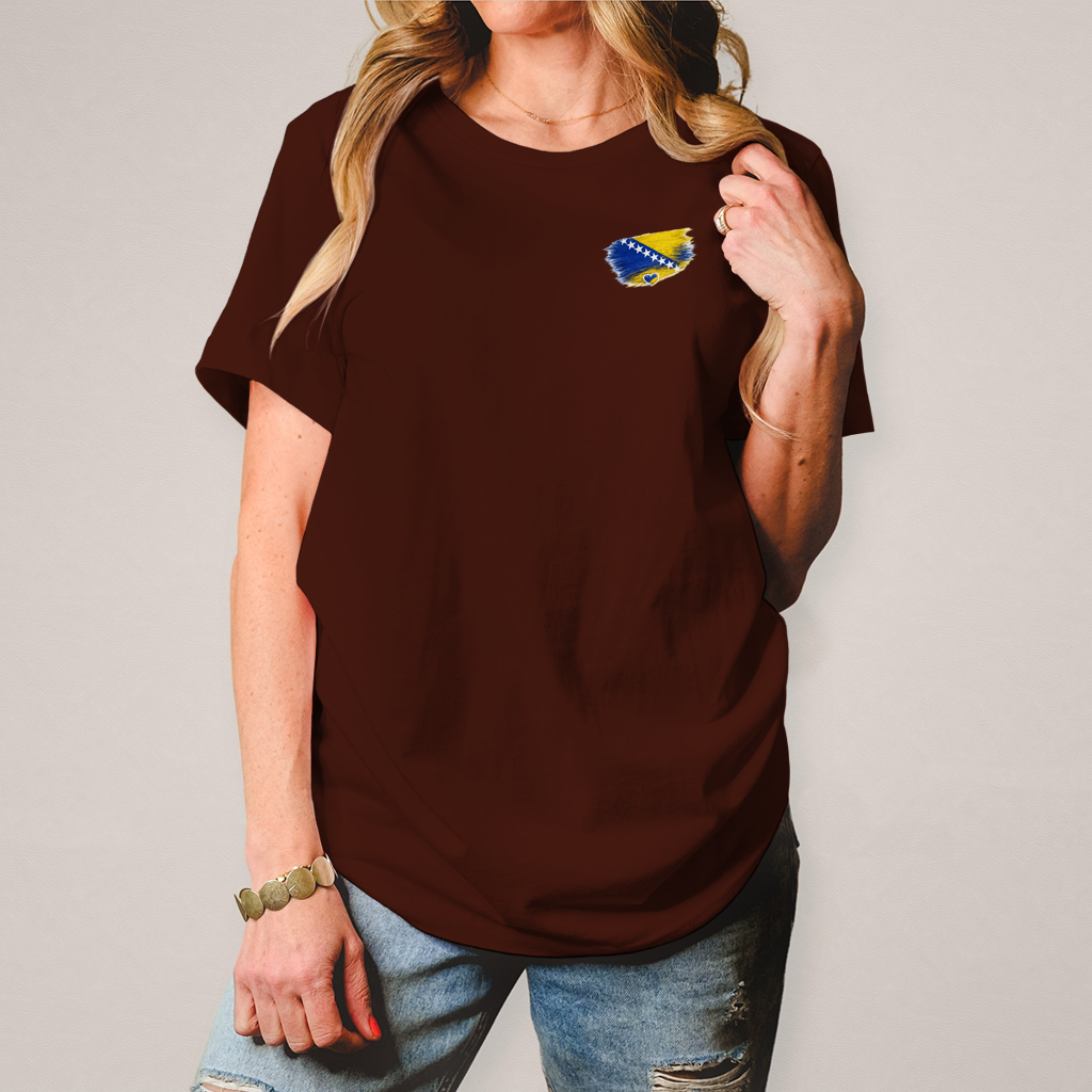 Damen T-Shirt  Bosnien Flagge Herz