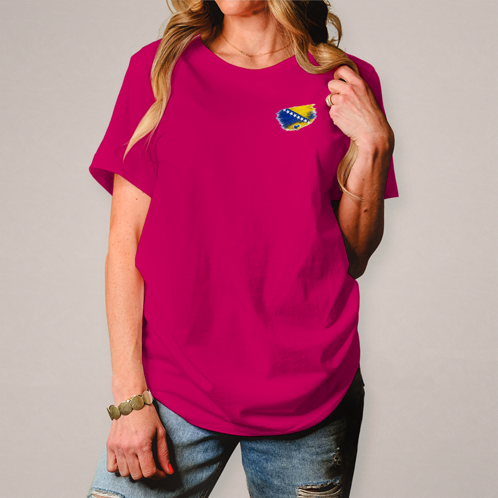 Damen T-Shirt  Bosnien Flagge Herz