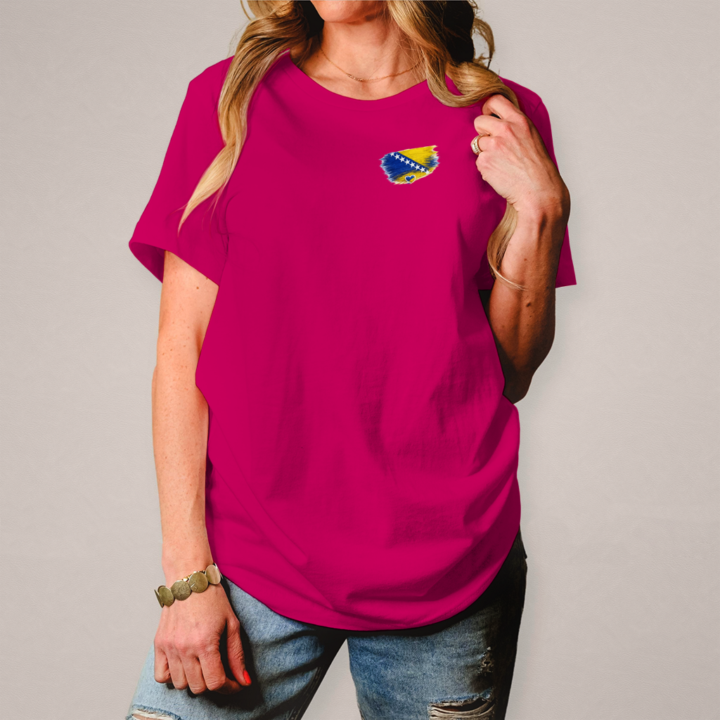 Damen T-Shirt  Bosnien Flagge Herz