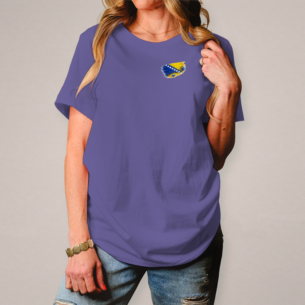 Damen T-Shirt  Bosnien Flagge Herz
