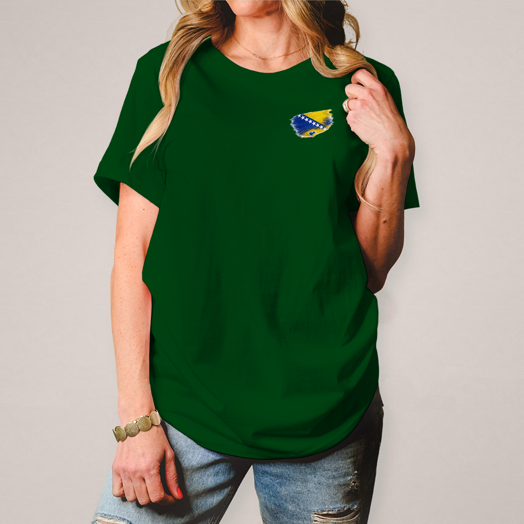 Damen T-Shirt  Bosnien Flagge Herz