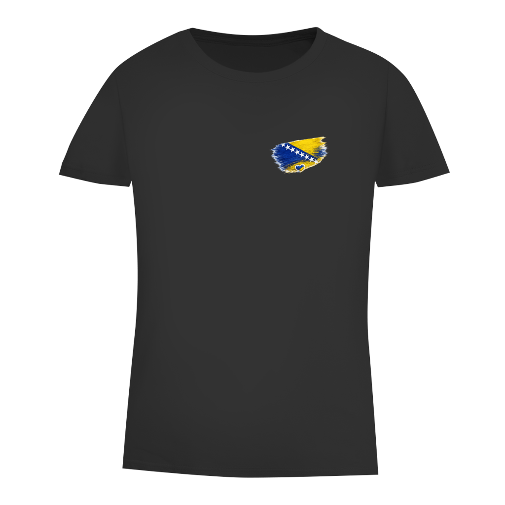 Damen Premium Bio T-Shirt  Bosnien Flagge Herz