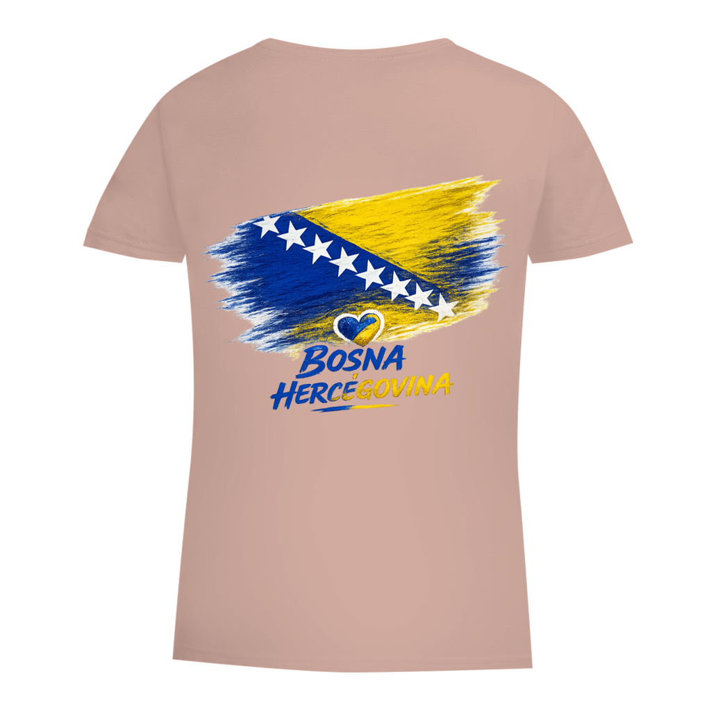 Damen Premium Bio T-Shirt  Bosnien Flagge Herz