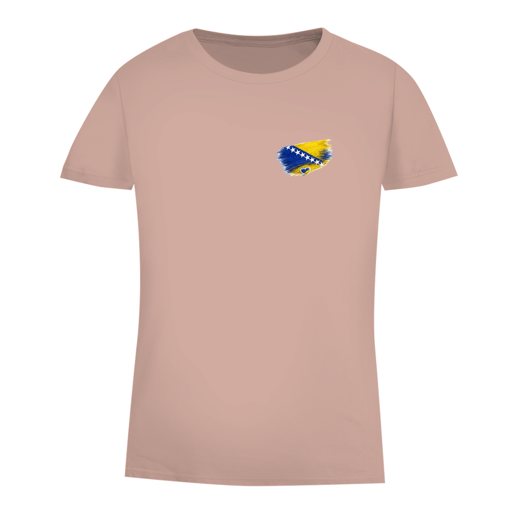 Damen Premium Bio T-Shirt  Bosnien Flagge Herz