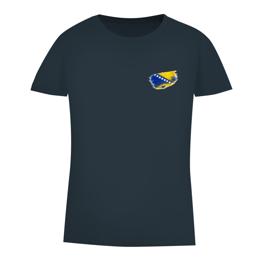 Damen Premium Bio T-Shirt  Bosnien Flagge Herz