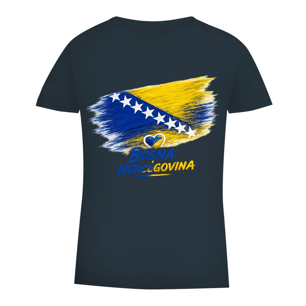 Ženska Premium Organska Majica Bosna Zastava Srce