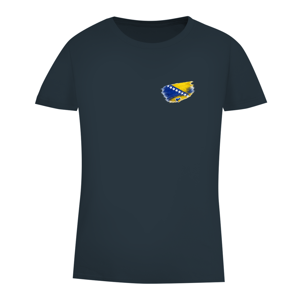Damen Premium Bio T-Shirt  Bosnien Flagge Herz