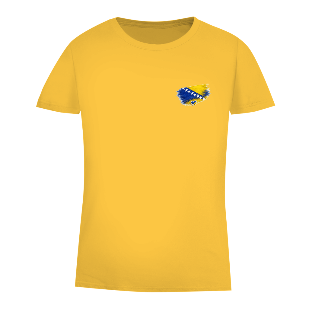 Damen Premium Bio T-Shirt  Bosnien Flagge Herz