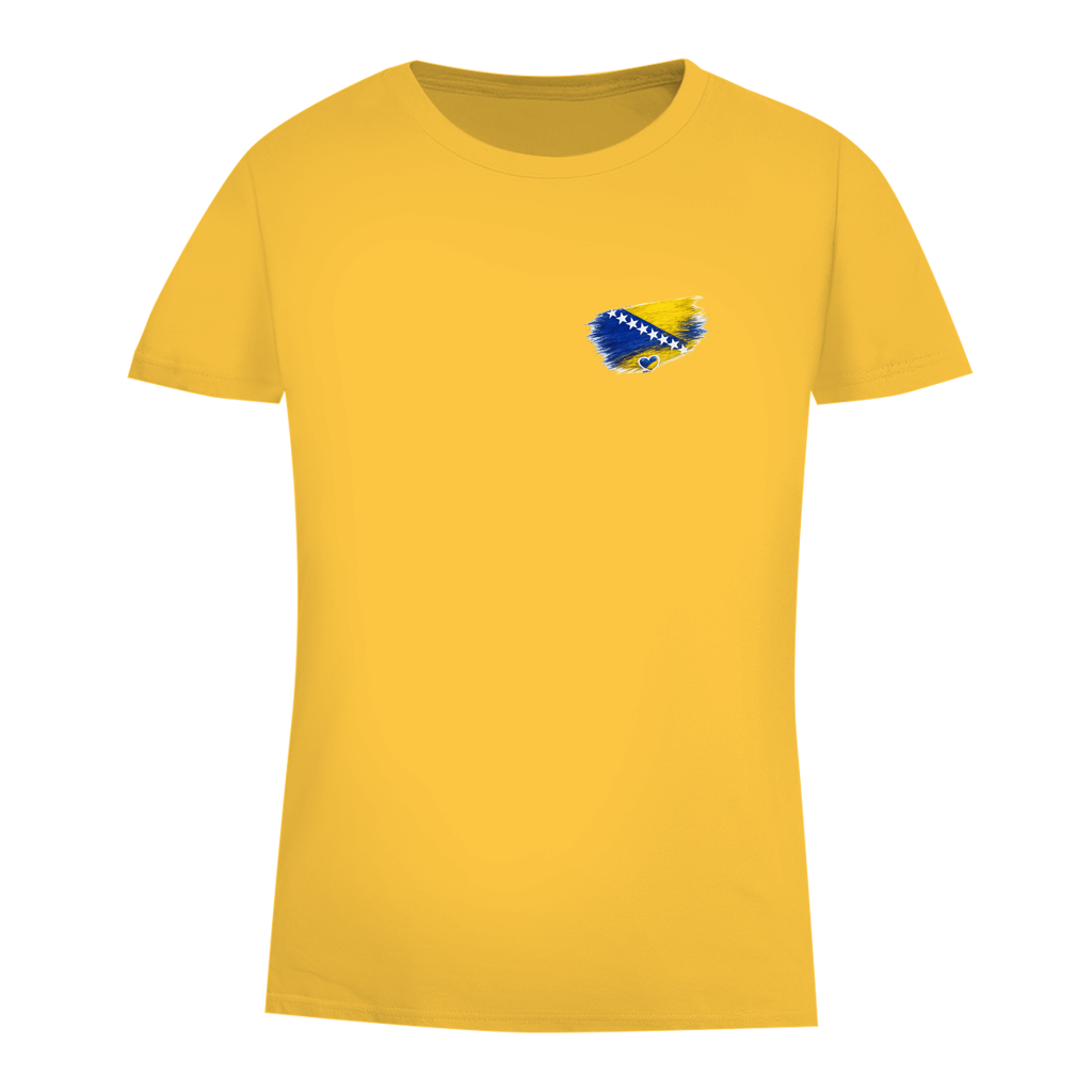 Damen Premium Bio T-Shirt  Bosnien Flagge Herz