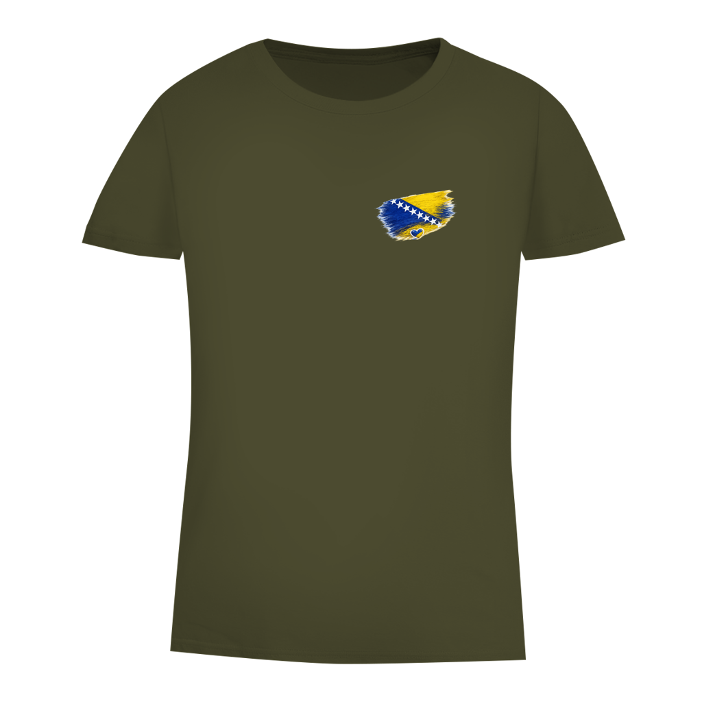 Damen Premium Bio T-Shirt  Bosnien Flagge Herz