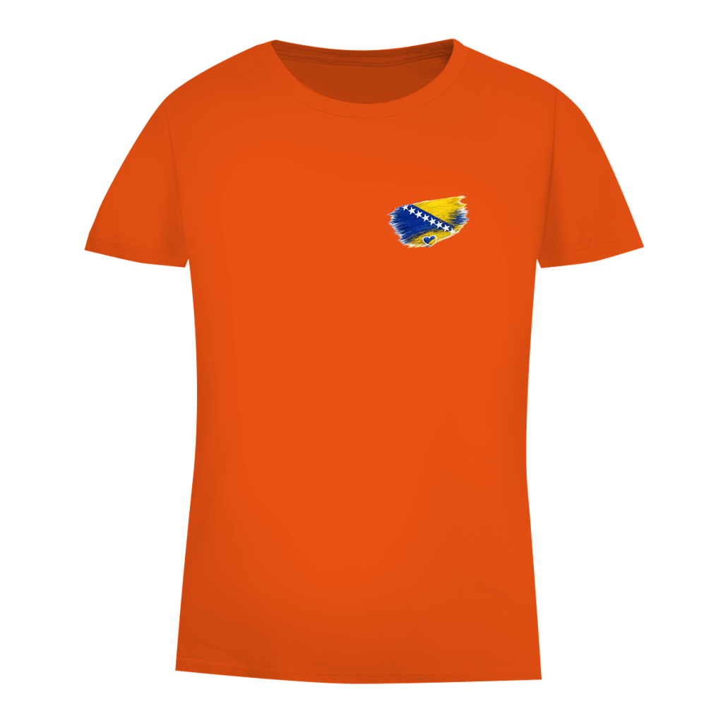 Damen Premium Bio T-Shirt  Bosnien Flagge Herz