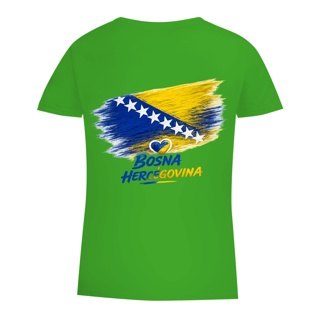 Damen Premium Bio T-Shirt  Bosnien Flagge Herz