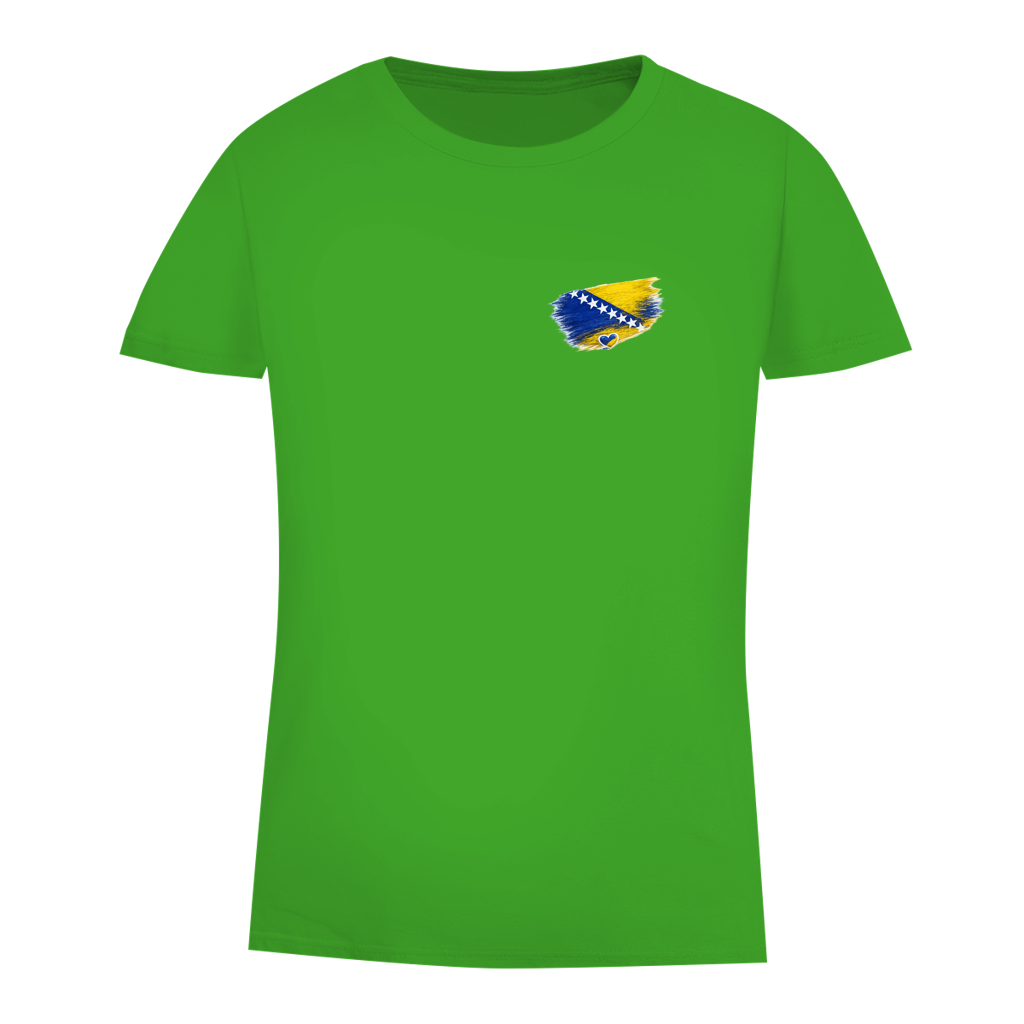 Damen Premium Bio T-Shirt  Bosnien Flagge Herz