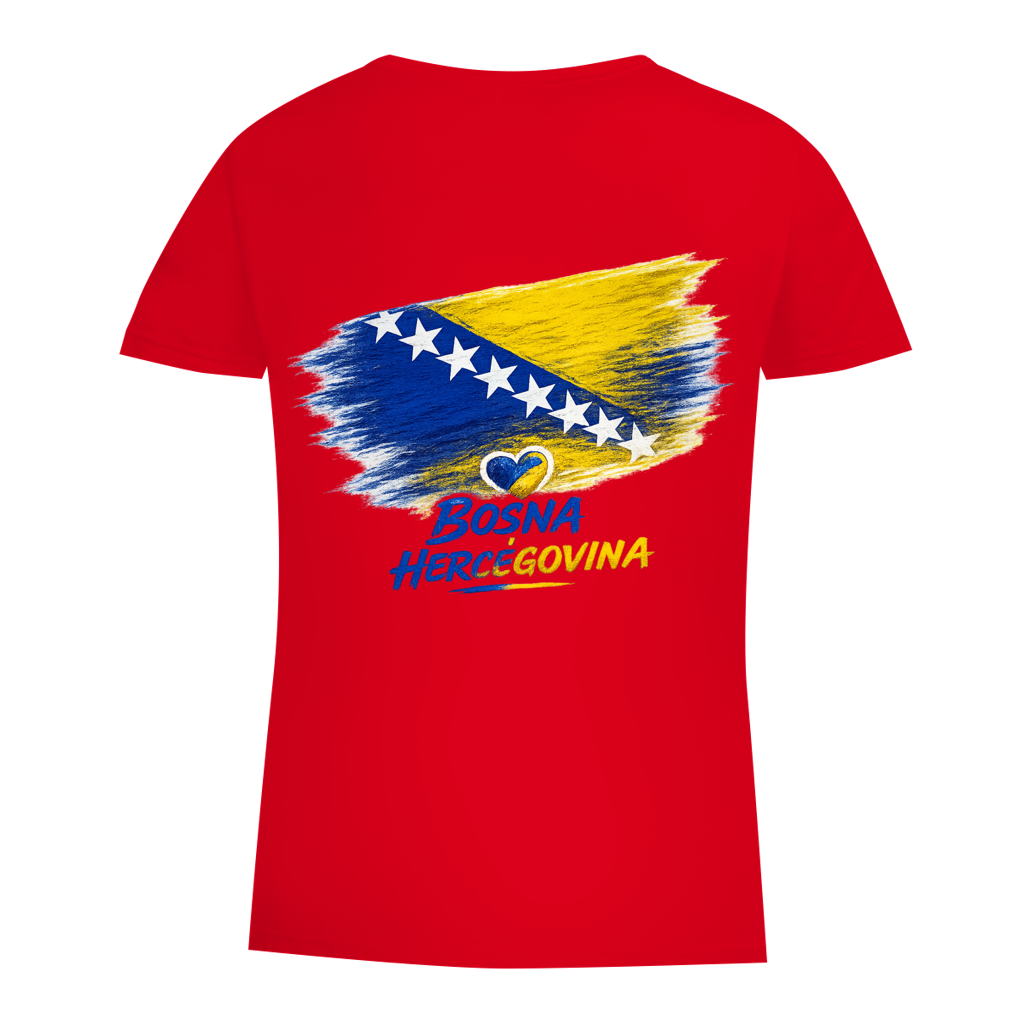 Damen Premium Bio T-Shirt  Bosnien Flagge Herz