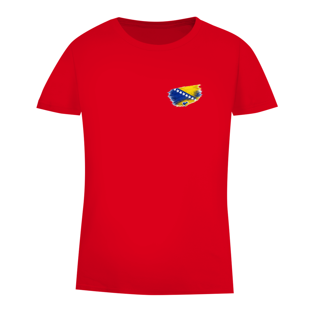 Damen Premium Bio T-Shirt  Bosnien Flagge Herz