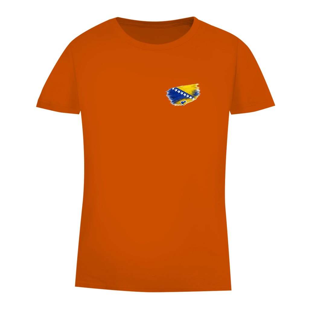 Damen Premium Bio T-Shirt  Bosnien Flagge Herz