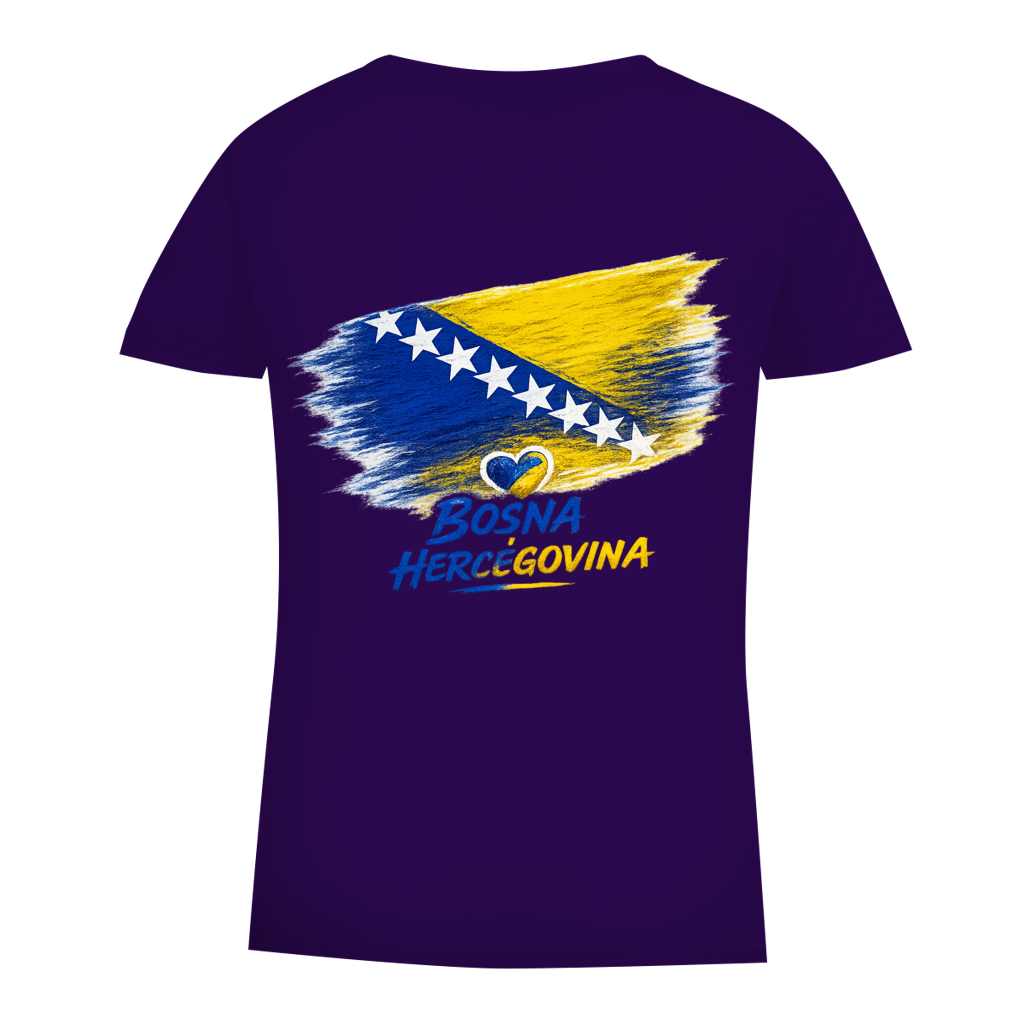 Damen Premium Bio T-Shirt  Bosnien Flagge Herz