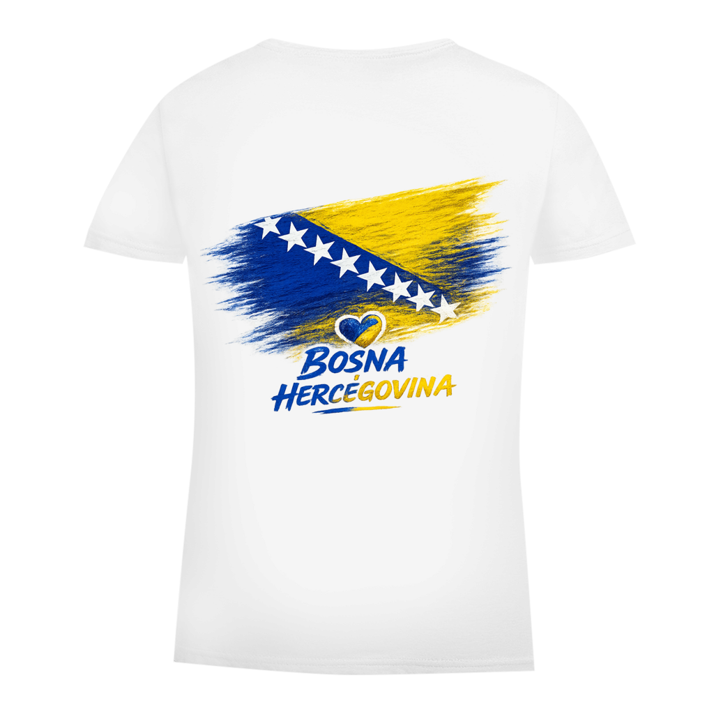 Damen Premium Bio T-Shirt  Bosnien Flagge Herz
