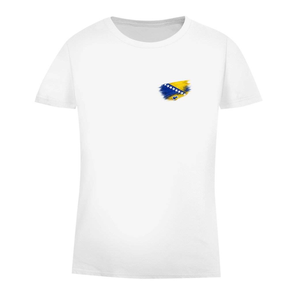 Damen Premium Bio T-Shirt  Bosnien Flagge Herz