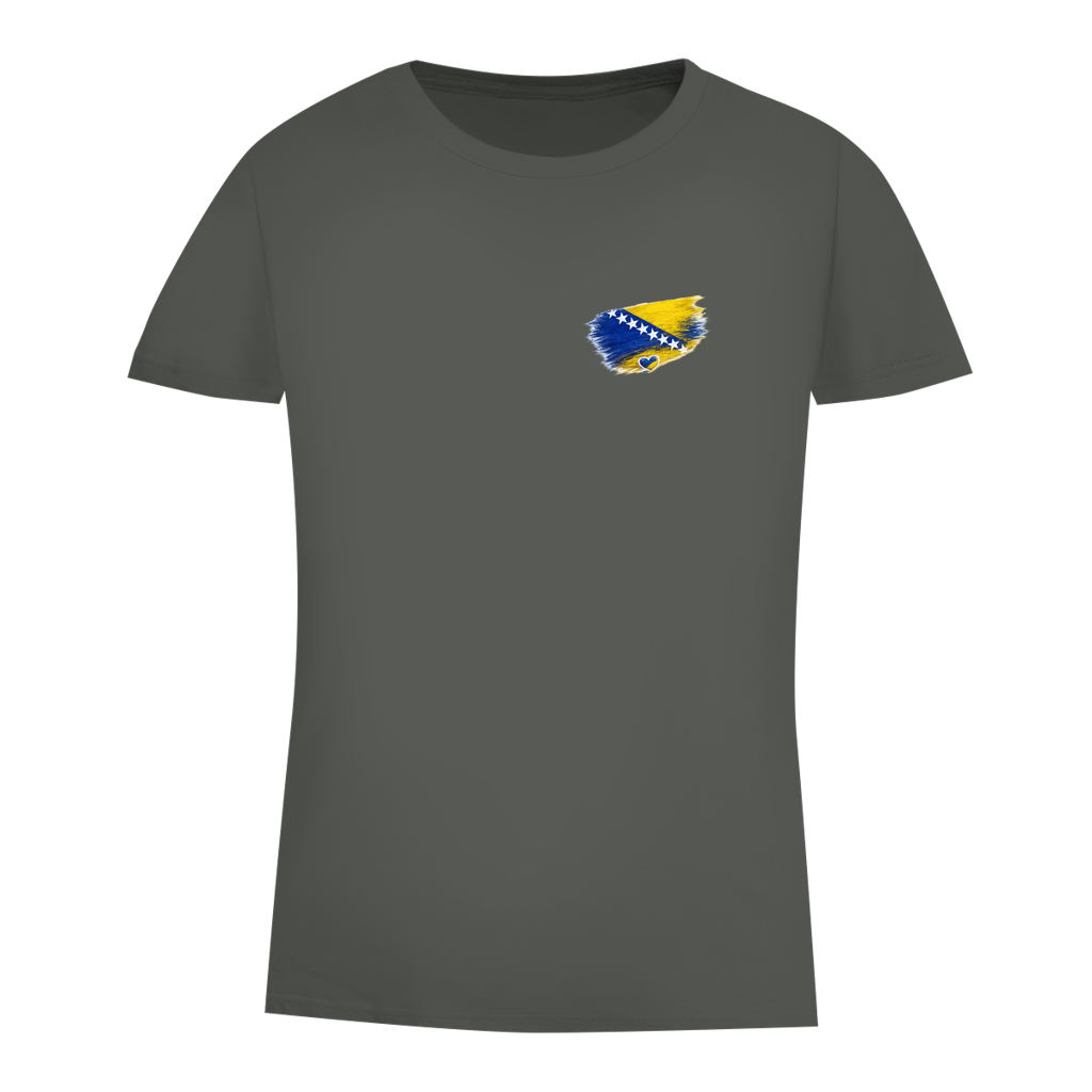 Damen Premium Bio T-Shirt  Bosnien Flagge Herz