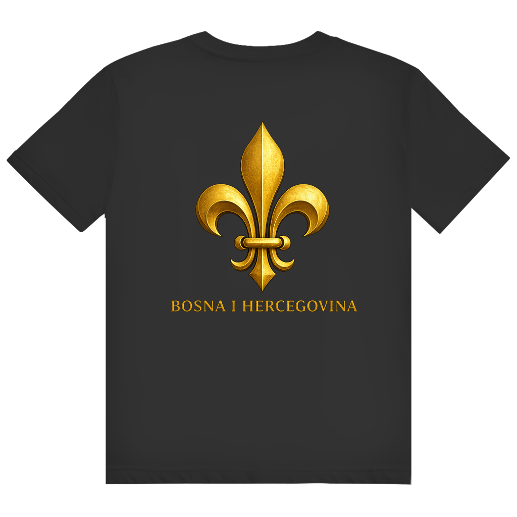 Herren Heavy Cotton T-Shirt Goldener Bosnischer Ljiljan