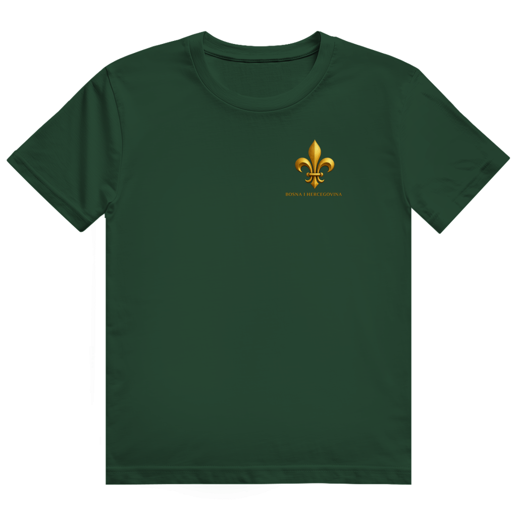 Herren Heavy Cotton T-Shirt Goldener Bosnischer Ljiljan