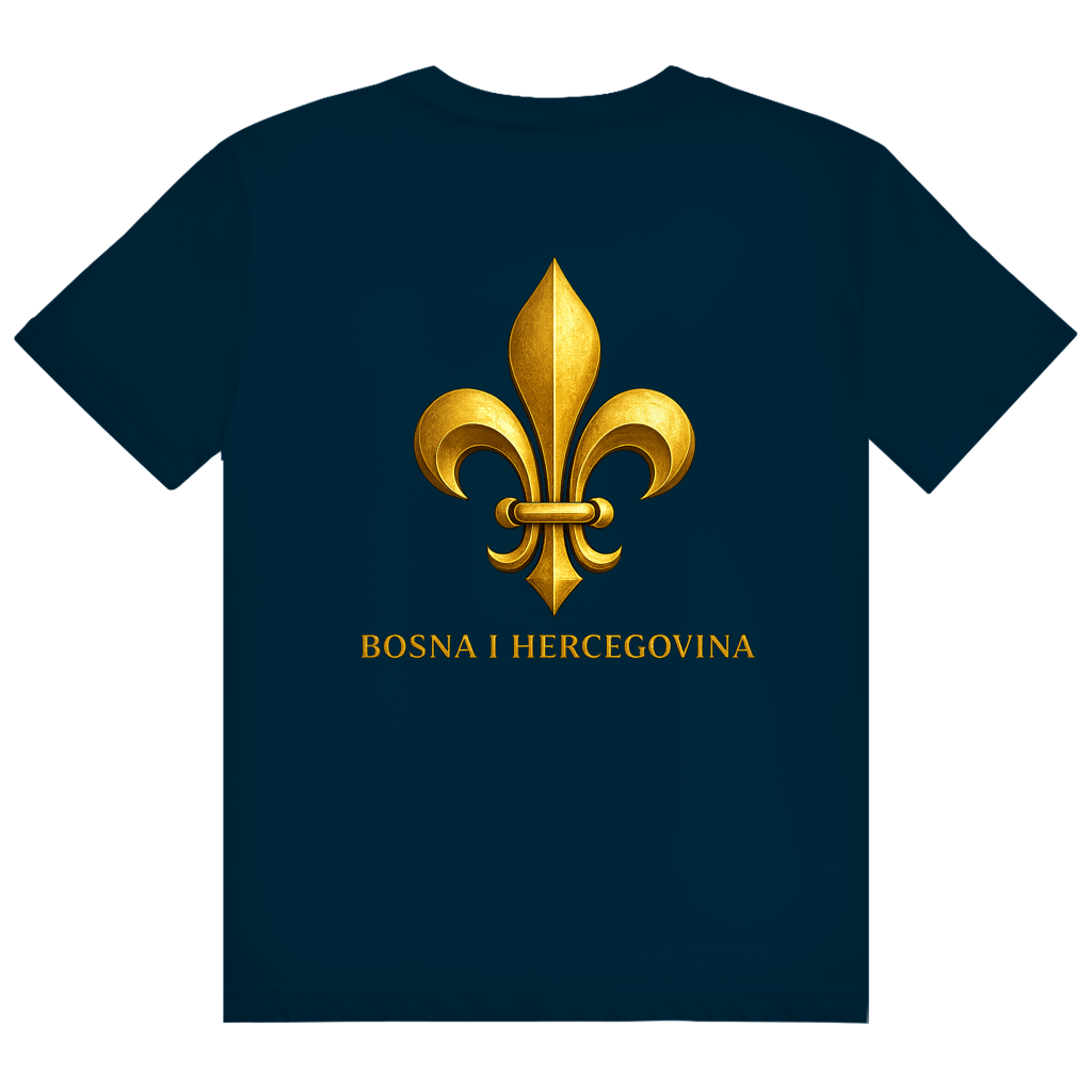 Herren Heavy Cotton T-Shirt Goldener Bosnischer Ljiljan