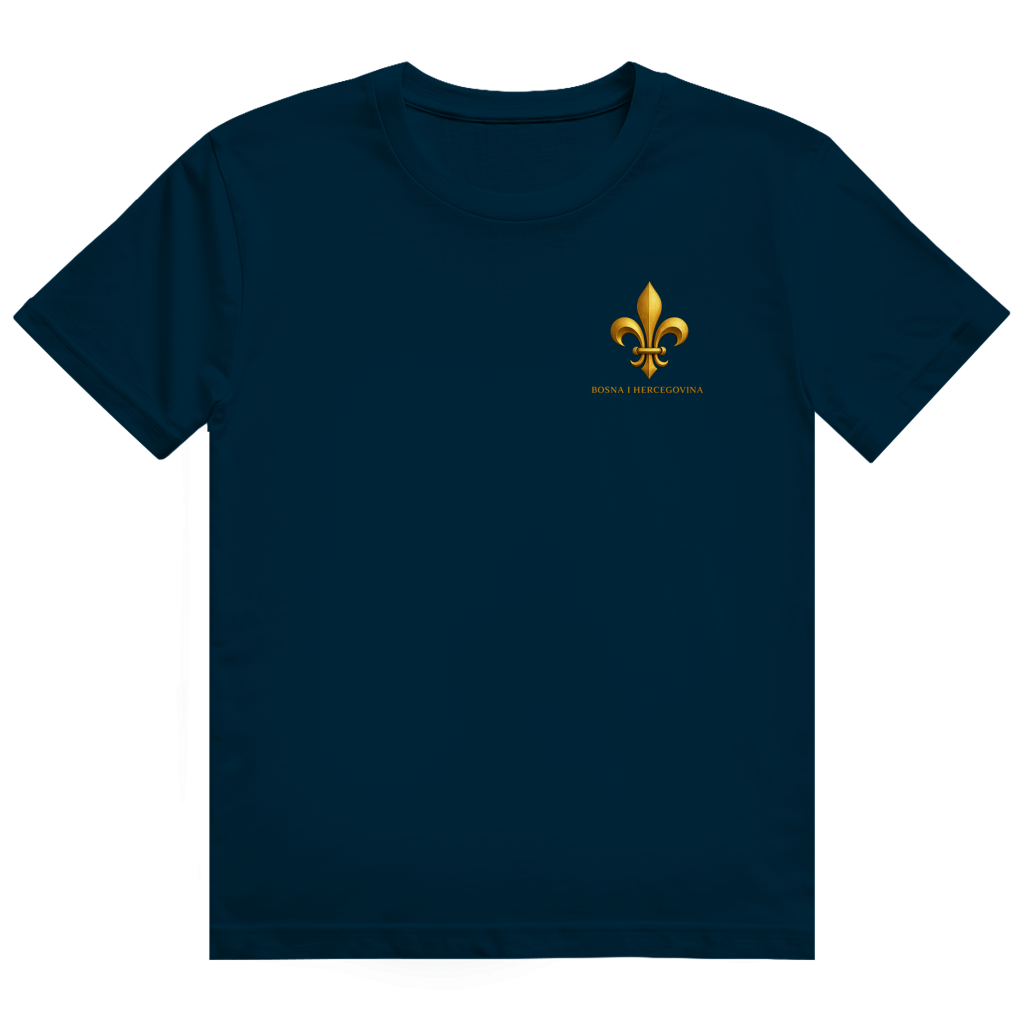 Herren Heavy Cotton T-Shirt Goldener Bosnischer Ljiljan