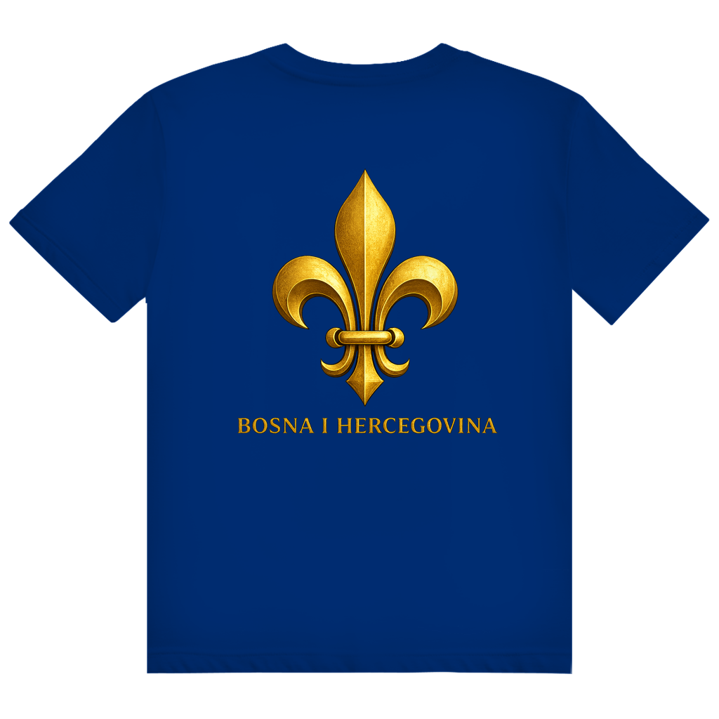 Herren Heavy Cotton T-Shirt Goldener Bosnischer Ljiljan